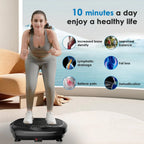 Home Exercise Vibration Plate, Steel Material, Gray Color, for Lymphatic Drainage & Weight Loss, with Resistance Bands & Remote