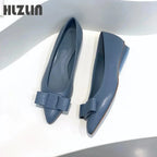 2026 Women's leather loafers, low-heeled moccasins with bows, light ballet flats spring and autumn