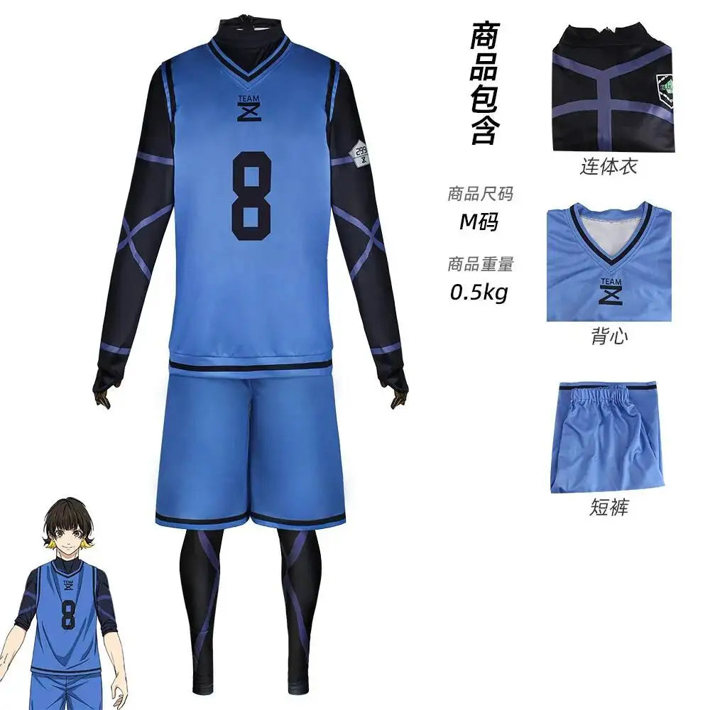 Blue Lock Cosplay Jersey No.11 Isagi Yoichi Bachira Meguru Chigiri Hyoma Kunigami Rensuke Football Uniform Costume