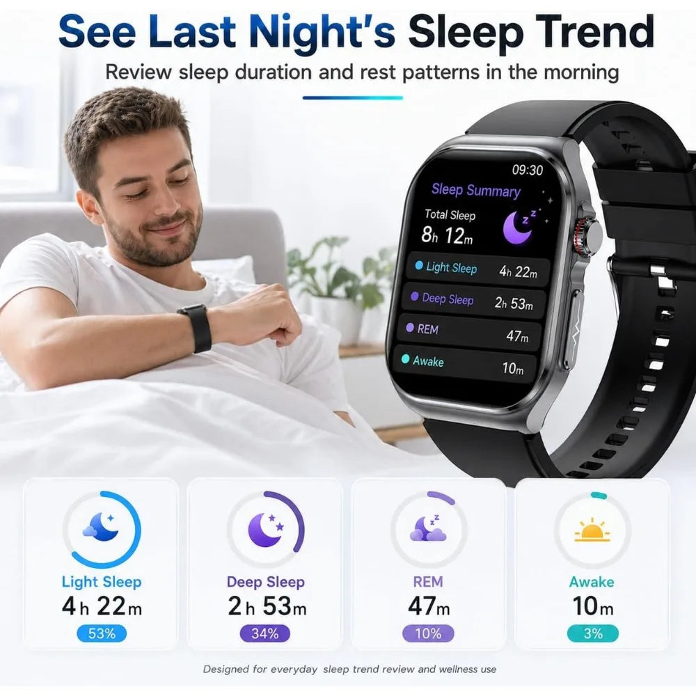 2.04" HD Smartwatch with Call and Health Features for Men and Women