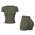 Tenwolf Women's 2 Piece Yoga Set Boat Neck Backless Tank Top High Waist Tummy Control Gym Fitness Activewear Quick-Dry Breathable Workout Clothes Athletic Sportswear
