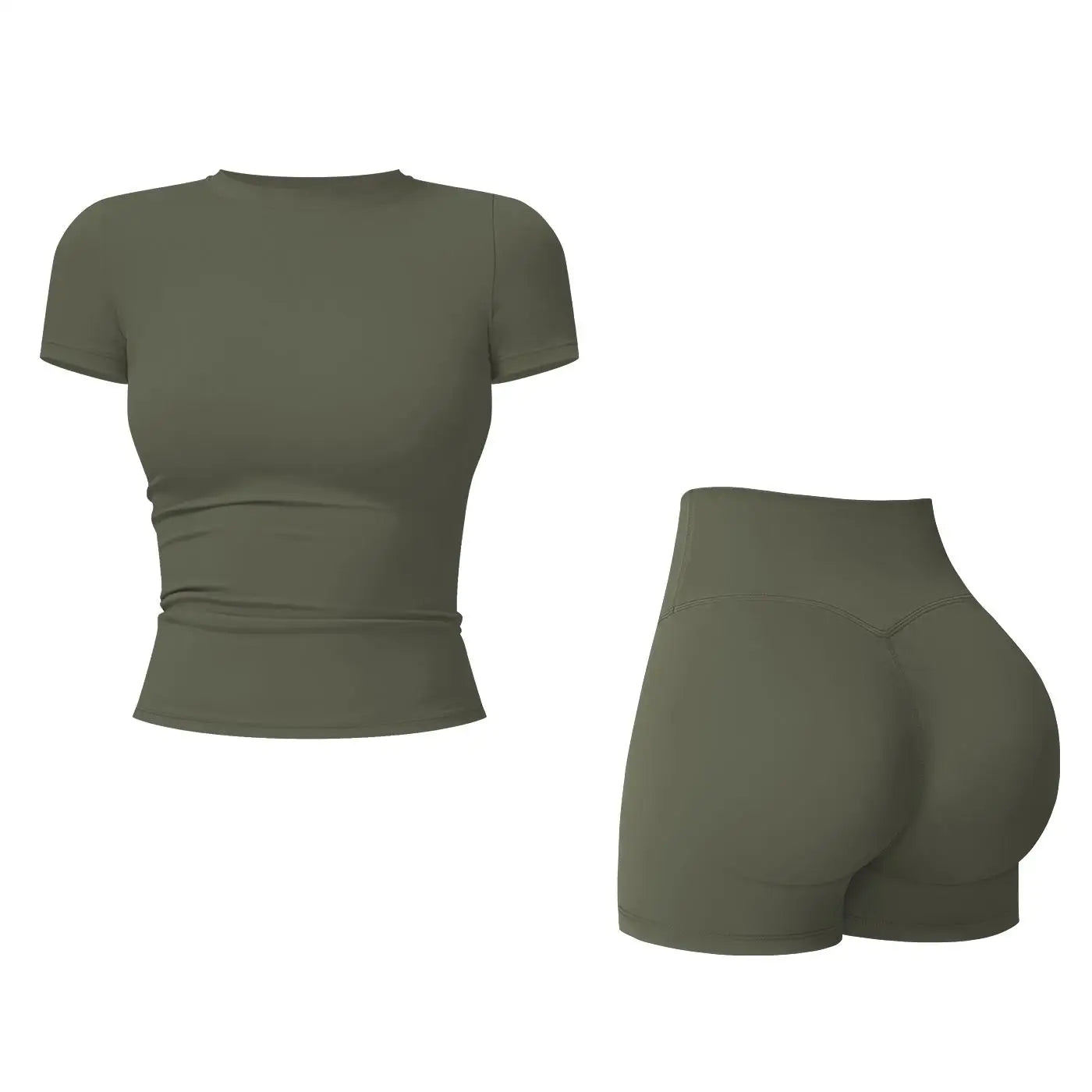 Tenwolf Women's 2 Piece Yoga Set Boat Neck Backless Tank Top High Waist Tummy Control Gym Fitness Activewear Quick-Dry Breathable Workout Clothes Athletic Sportswear