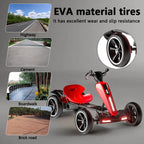 12V electric Kids Pedal Go Kart, Folder Go Kart, Outdoor Ride on Toy with Adjustable Seat, 4 Wheels for Boys and Girls