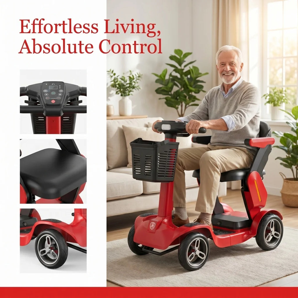 SPD-2 Foldable Mobility Scooter 500W Motor 36V 21Ah Lithium Battery 35 Miles Max Range Smart Safety System for Daily Use