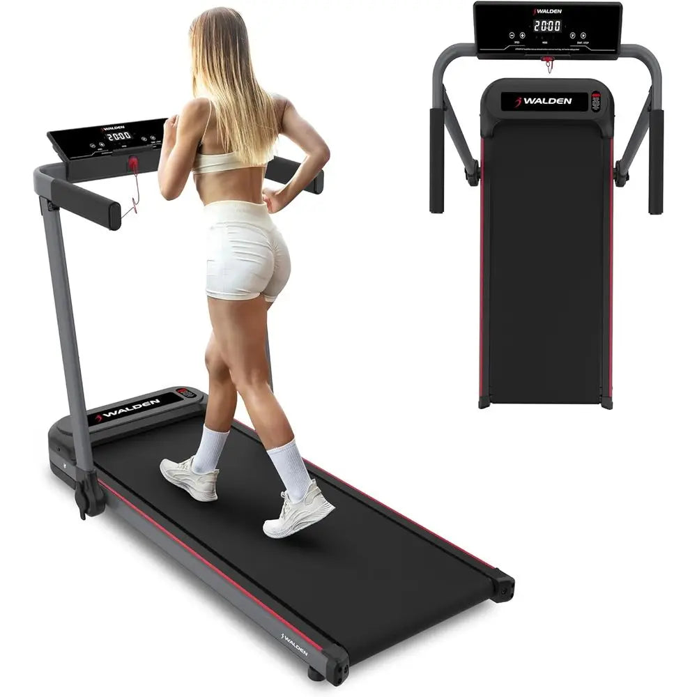 Portable Folding Electric Treadmill - LCD Display, 6.2mph Adjustable Speed