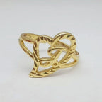 Duoying Custom Initial Rings Personality Hip-Hop Ring Heart Rings Letter Ring Heart Shape Gifts For Mom Gift