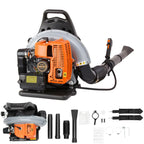 New 63CC 2-Stroke Backpack Gas Leaf Blower, 4.3HP, 850CFM Commercial Use for  Road Sweeping, Including Leaf and Snow Clearance