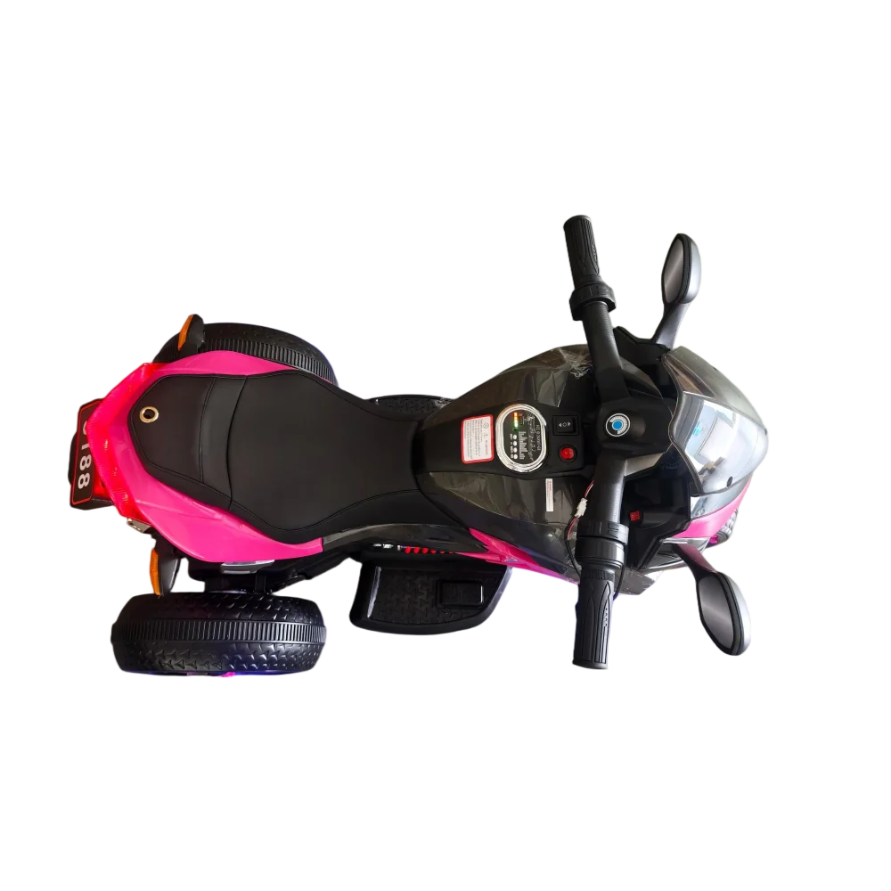 Kids Motorcycle Ride-On Motorcycle 3-Wheels Battery Powered Motorbike  Rechargeable 12 V kids  ride on toy with PU seat Training  Wheels/manual throttle/ drive by hand /Lighting  wheels