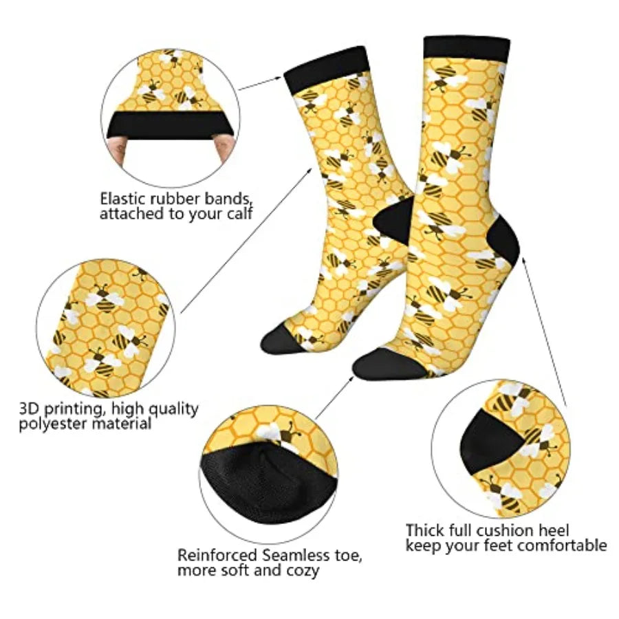 AOYEGO Funny Socks Health Curve Novelty Casual Crew Socks Contrast Color Design for Women Men Gift