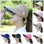 Fashion, Ladies, Summer Vacation, Wide Brim Foldable Sun Hat, UV Protection, Beach Sun Hat, Casual Hat