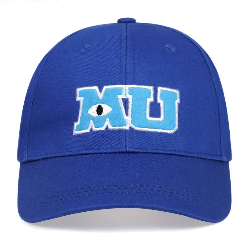 Monsters University Mike Wazowski MU Letter Embroidered Baseball Cap Fashionable Snapback Hat