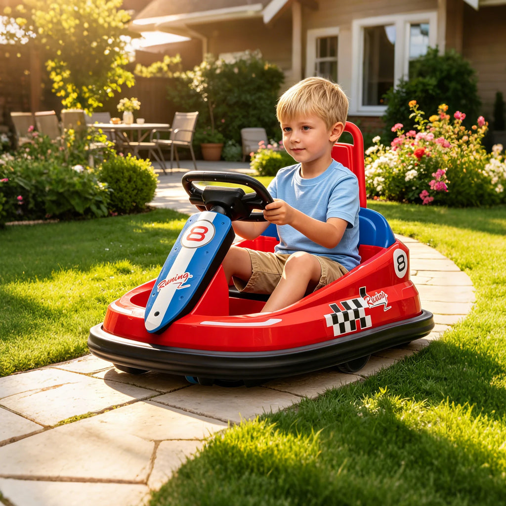 6V Kids Bumper Car With 360 Spin, Toddler Electric Ride On Toy For Ages 2-6, LED Lights, Music, Horn, 1.9 MPH, 66LB Capacity