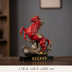 Ceramic Horse Statue, Chinese Zodiac Horse Figurine for Office Desk Home Decor, Success & Luck Gift, Artistic Animal Sculpture