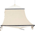 Outdoor Woven Double Hammock with Crocheted Edges and Spreader Bars, 600-Pound Capacity, for Trees