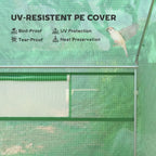 13ft x 10ft x 6.5ft Walk-in Greenhouse with Large Windows, Zippered Door, Galvanized Steel Frame, PE Cover