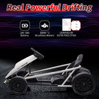 24V Electric Go Kart Drift Car for Kids 8-12, Ride On Racing Toy with Dual 300W Motors/8 MPH High Speed/Music, Outdoor Fun Gift