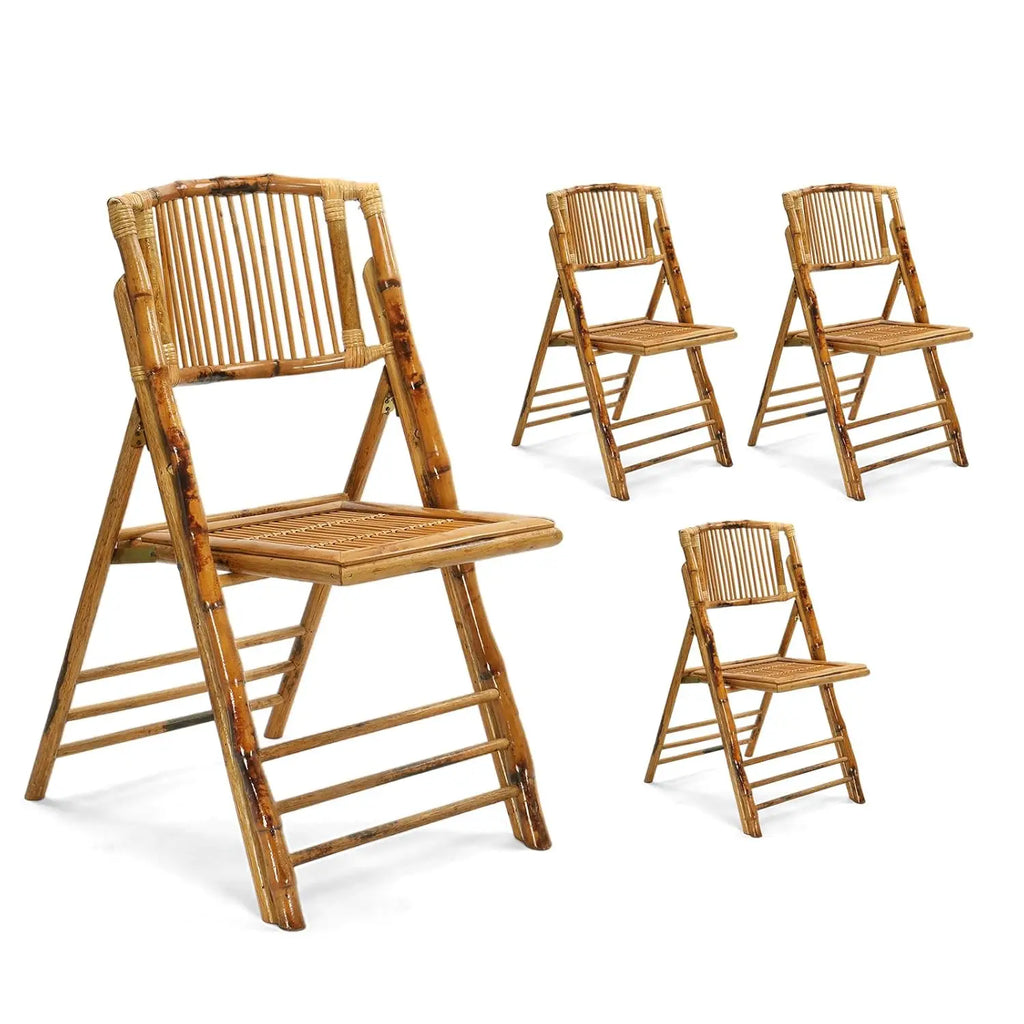 Bamboo Folding Chairs 1/2/4 Pack Foldable Dining Wood Chairs for Outdoor Indoor Garden Patio Lawn Porch Wedding, Customized