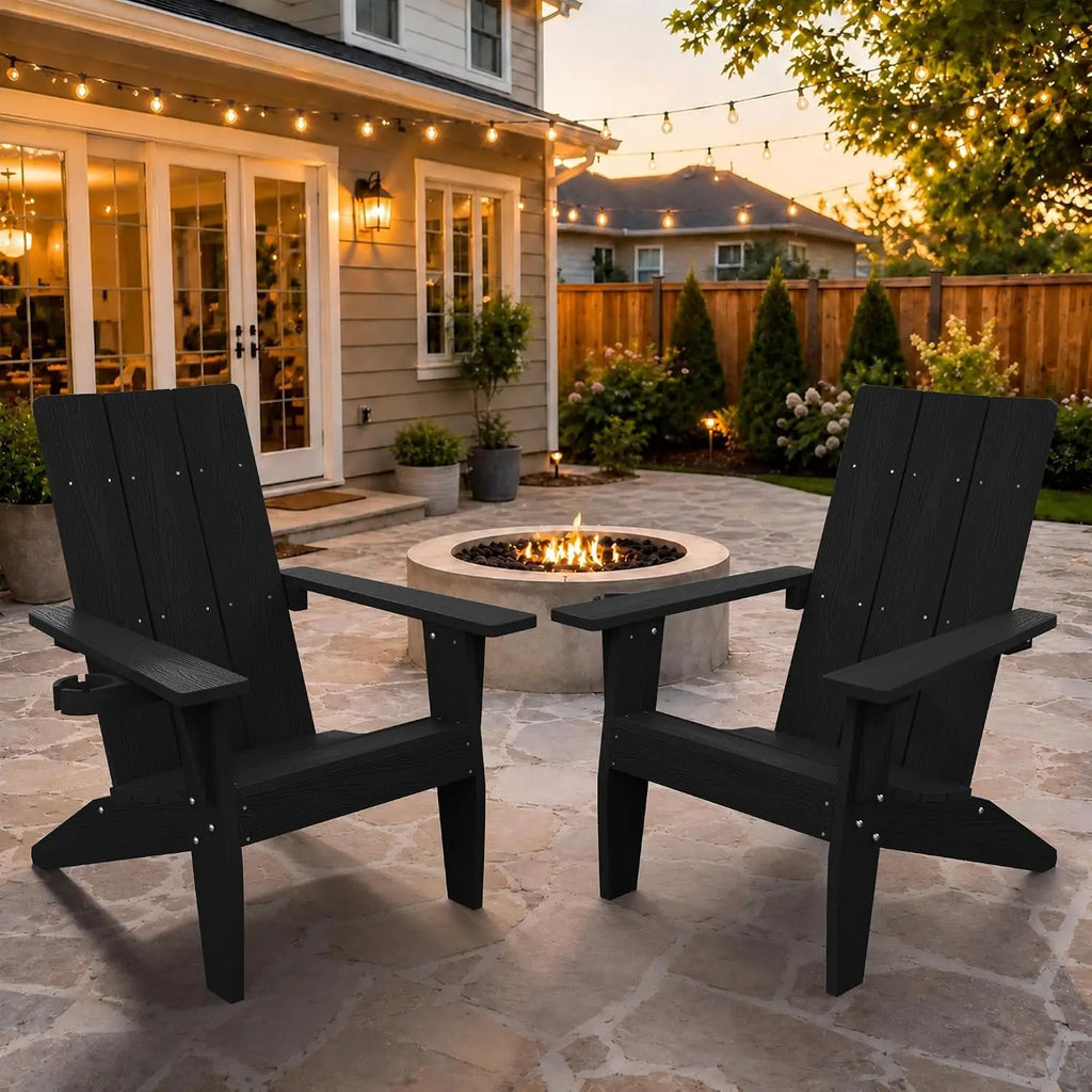 Adirondack Chairs Set of 2 Outdoor: 450lb Capacity&33in Tall Backrest Oversized Modern Adirondack Chairs -, Customized