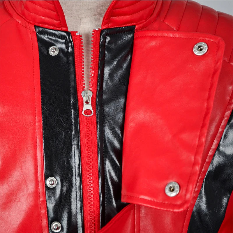 Halloween costume Jackson cosplay jacket imitator world dance king creator red and white leather jacket stage performance pa