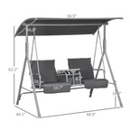 Outdoor Swing Chair Canopy Patio Garden Hanging 2 Person Yard Furniture Gray