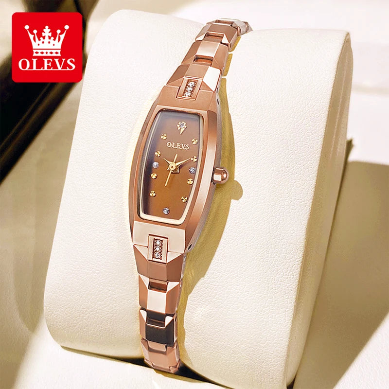 OLEVS 5501 Women Watch Fashion Tungsten Steel Brand Luxury Waterproof Watch Elegant Rose Gold Diamond Noble Women Quartz Watch