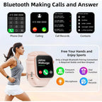 Smart Watch 1.85" Fitness, Call Answer, Custom Dials, Pedometer, Calories, Multi-Sport Modes, Voice Assistant for Android/iOS