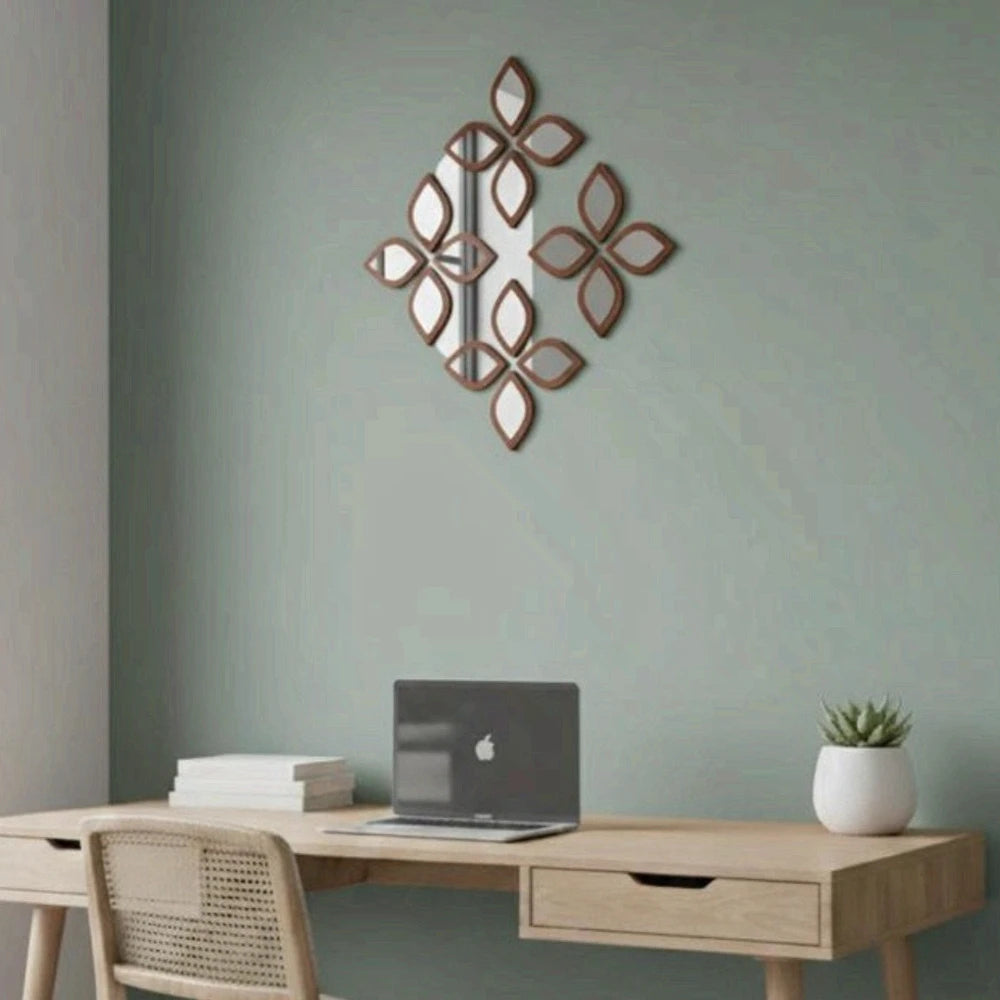 4PCS Boho Tear-Shaped Decorative Wall Mirrors, Acrylic Modern Mirror Wall Art, Bedroom, Office, Bedroom & Living Room Ornament