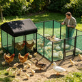 Large Metal Chicken Coop Cage Chicken Run with Waterprrof Cover Walk-in Cage Kennels Poultry House for Outdoor Hens Ducks Gooses
