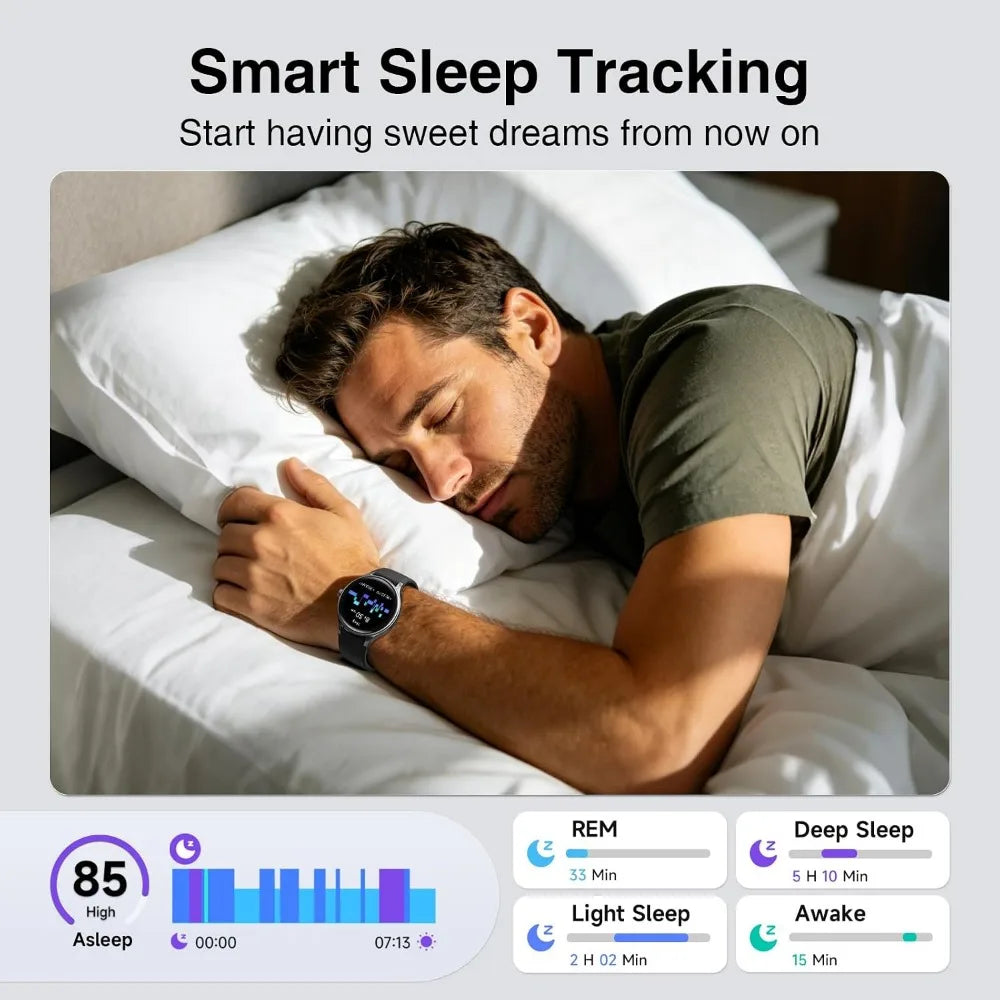 Smart Watch for Men: Dual Bands, 1.57" HD, Fitness Tracking, Waterproof, Bluetooth, Heart Rate, AI Assistant, Sports Modes