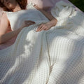Bedsure Cooling Cotton Waffle King Size Blanket - Lightweight Breathable Summer Blanket of Rayon Derived from Bamboo for Hot Sle
