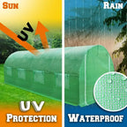 20' x 10' x 7' Greenhouse Cover for Outdoor Hot Garden House with Support Arches for Climbing Plants and Vegetables