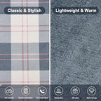 Wearable Blanket Compact Pillow 2-in-1, Lap Blanket Poncho with Button Plaid Throw Cushion for Home Office Sofa