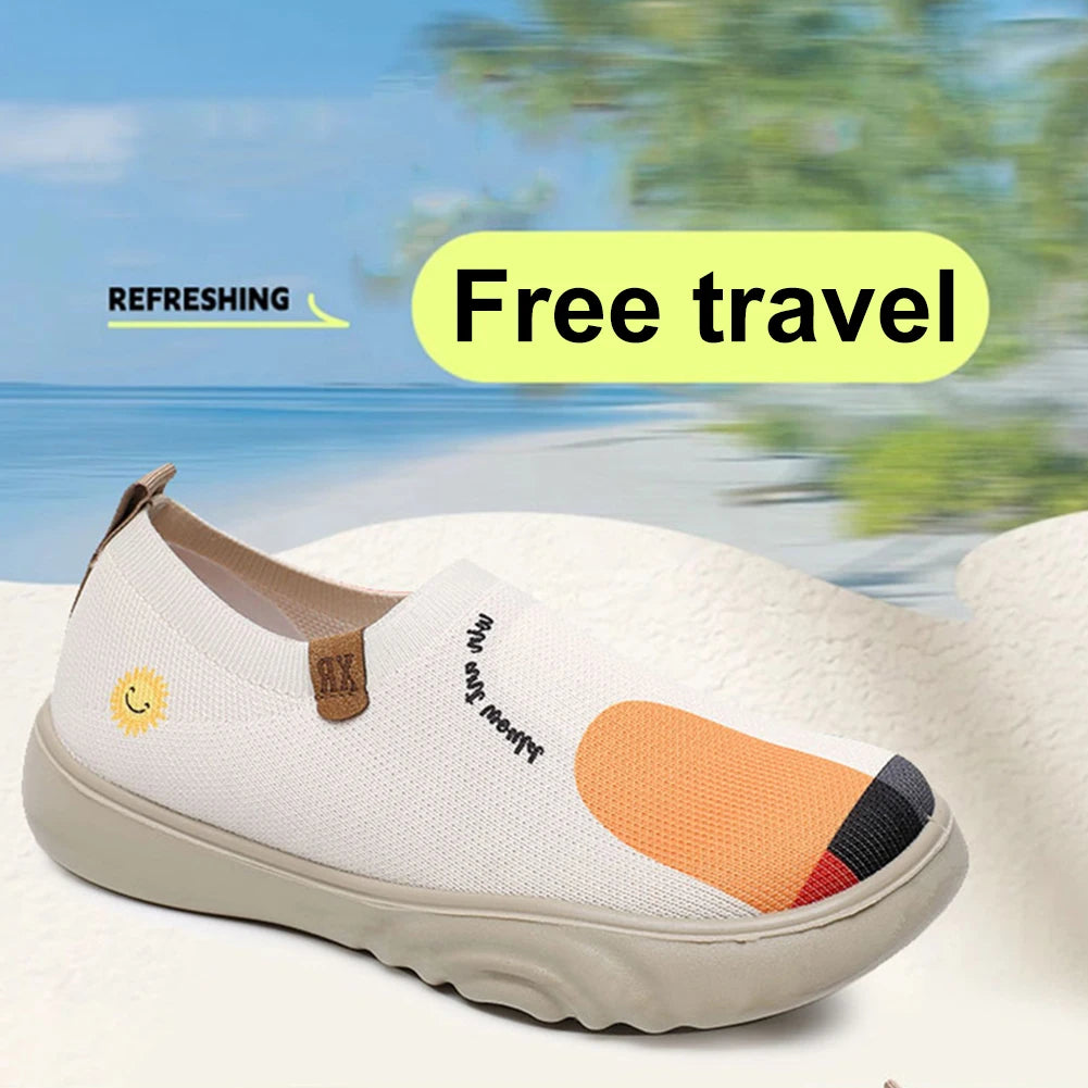 Women Painted Loafers Anti Slip Floral Art Sneakers Breathable Fashion Travel Shoes Casual Walking Shoes for Outdoor Travel