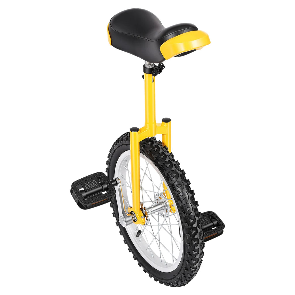 16 Inch Unicycle Outdoor One Wheel Bike Height Adjustable 28-32in 110lbs Capacity Manganese Steel for Balance Training Fitness