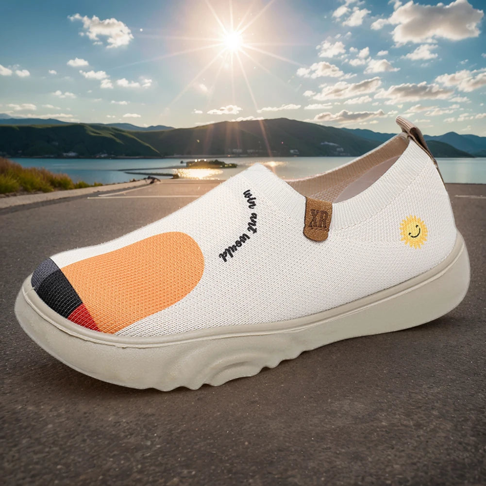 Women Painted Loafers Anti Slip Floral Art Sneakers Breathable Fashion Travel Shoes Casual Walking Shoes for Outdoor Travel