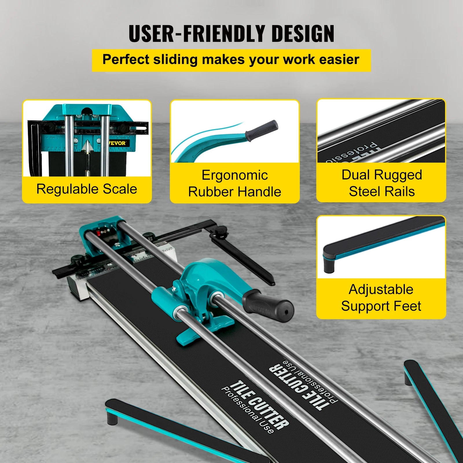 SucceBuy 1200MM Tile Cutter High Precision Manual Ceramic Floor Tiles Tile Cutter  48 In Cutting Machine for Precision Cutting