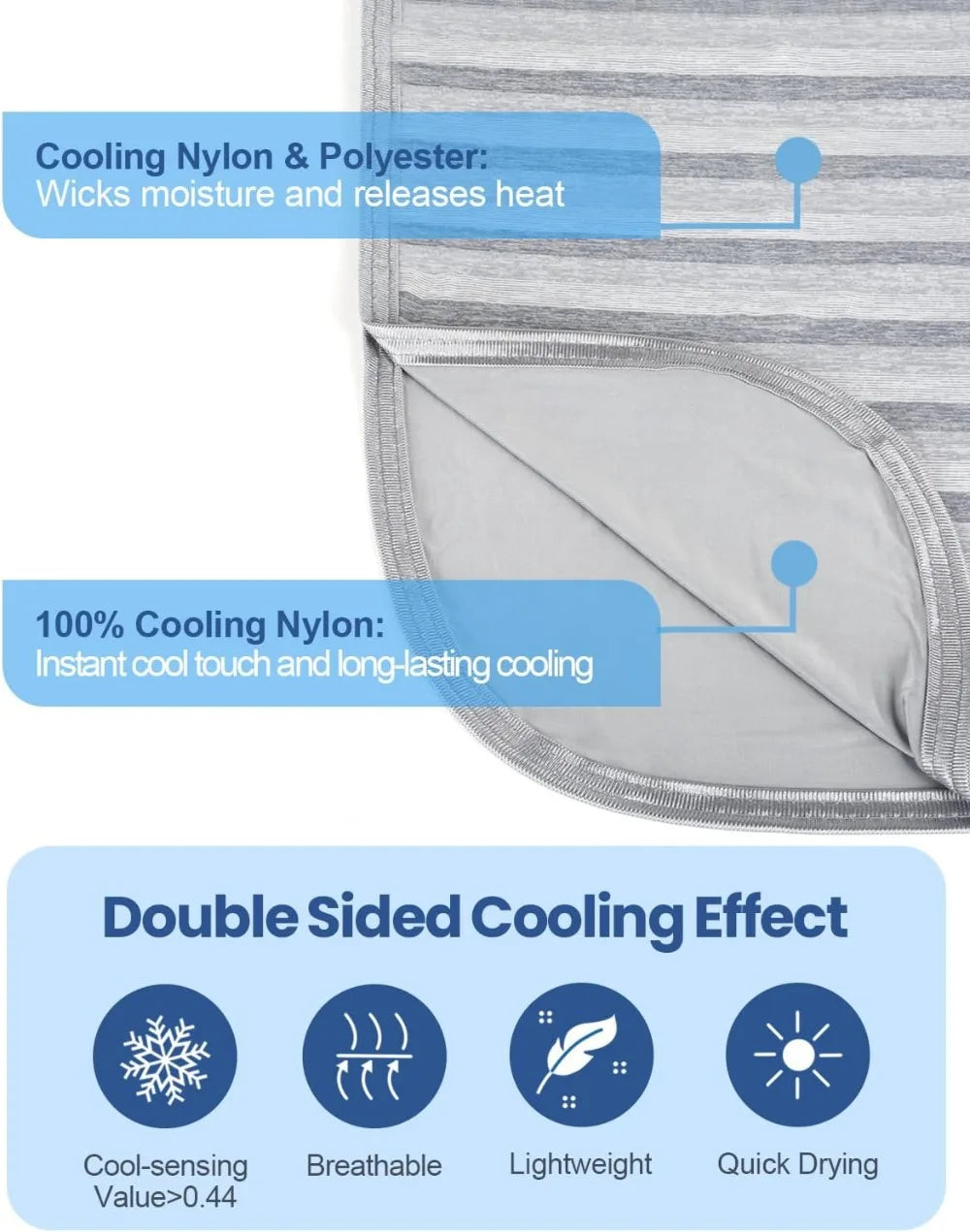 Double Sided Cooling Throw Blanket for Hot Sleepers, Lightweight Breathable Summer Bed Blanket, Couch Blanket, 50x70