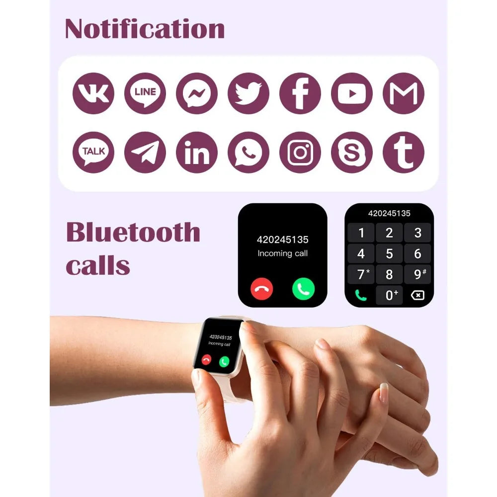 Smart Watches for Men and Women - HD Screen, Fitness Tracker, Waterproof, Compatible with iOS/Android