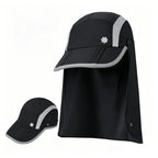 Quick Dry Breathable Sun Hat With Detachable Neck Flap Foldable UPF50+ UV Protection Wide Brim Fishing Baseball Cap For Travel Camping Cycling