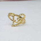 Duoying Custom Initial Rings Personality Hip-Hop Ring Heart Rings Letter Ring Heart Shape Gifts For Mom Gift
