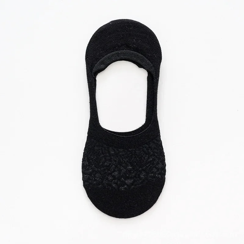 Fashion Non-slip Silicone Lace Ankle Socks Women Invisible Hollow Out Cotton Summer Boat Socks Breathable Short Low Cut Socks