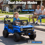 2 Seater 24V Kids Electric Ride On Off-Road Truck with Remote Control Bluetooth LED Lights, 2-Seat Ride On Vehicle Toy for Kids Boys Girls Gift