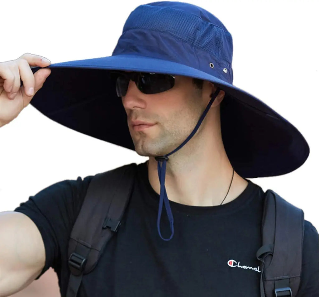 Leotruny Lightweight Windproof Super Wide Brim Waterproof Bucket Hat UPF 50+ UV Resistant Outdoor Sun Hat For Beach Fishing Travel Gardening