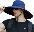 Leotruny Lightweight Windproof Super Wide Brim Waterproof Bucket Hat UPF 50+ UV Resistant Outdoor Sun Hat For Beach Fishing Travel Gardening
