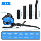 Leaf Blower Gas Powered Backpack Leaf Blower 4-Stroke Snow Blower for Lawn Care Yard Dust Debris (Blue)
