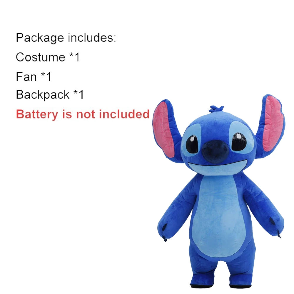 Inflatable Blue Rabbit Costume Mascot Parade Adult Character Cosplay Birthday Halloween Party Event Plush Set