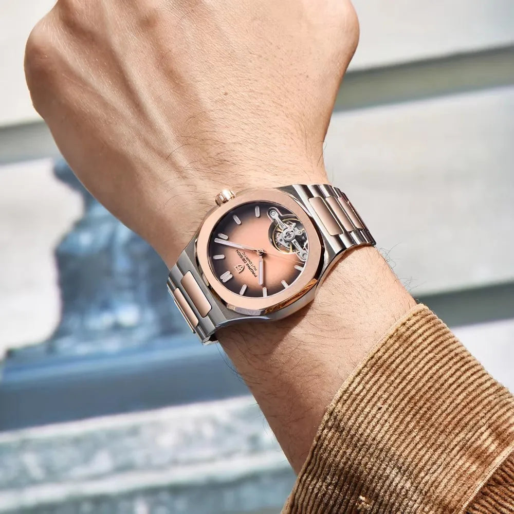 2026 New PAGANI DESIGN Men's Watches Rose Gold Luxury Automatic Watch For Men Tourbillon Mechanical Watch AR Sapphire Clock Gift