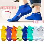 5/10Pairs Summer Socks Bright Color Mesh Ankle Socks Men Women Breathable Street Fashion Sports Mesh Thin Short Running Socks