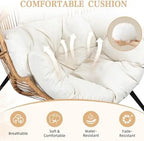 Outdoor Wicker Egg Chair PE Rattan Chair with Cushion, Oversized Patio Lounge Chair for Outdoor, Indoor, Balcony