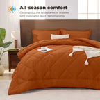 King Size Cooling Comforter Set - 2/3 Piece All-Season Bedding Set, Soft Breathable Lightweight Bedding with 1 Comforter and 1 or 2 Matching Pillow Shams, Easy Care, Ideal Holiday Gift